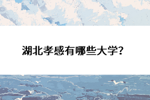 湖北孝感有哪些大學(xué)？