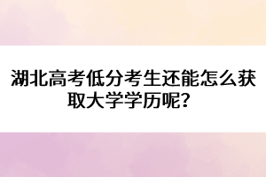 湖北高考低分考生還能怎么獲取大學(xué)學(xué)歷呢？