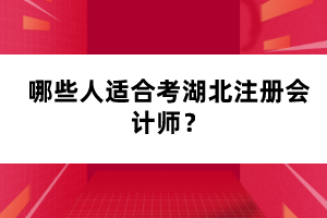 哪些人適合考湖北注冊會計師？