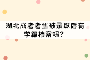 湖北成考考生被錄取后有學(xué)籍檔案嗎？