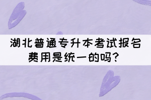 湖北普通專升本考試報名費用是統(tǒng)一的嗎？