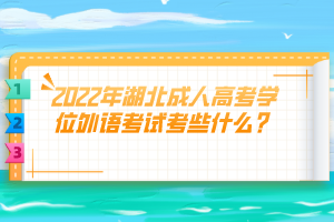 2022年湖北成人高考學(xué)位外語考試考些什么？