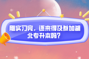 剛實(shí)習(xí)完，還來(lái)得及參加湖北專升本嗎？