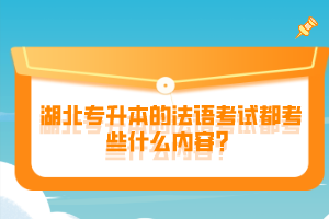 湖北專升本的法語(yǔ)考試都考些什么內(nèi)容？