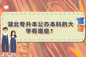 湖北專升本公辦本科的大學有哪些？