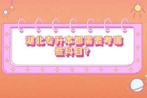 湖北專升本都需要考哪些科目？