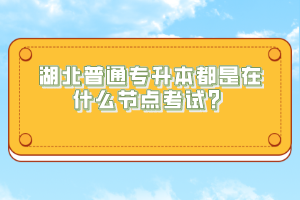 湖北普通專升本都是在什么節(jié)點考試？