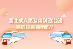 湖北成人高考本科政治就刷選擇題有用嗎？