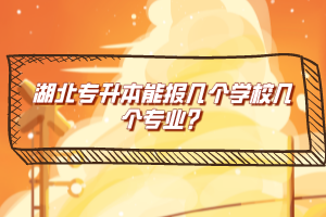湖北專升本能報(bào)幾個(gè)學(xué)校幾個(gè)專業(yè)？