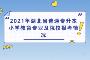 2021年湖北省普通專升本小學(xué)教育專業(yè)及院校報考情況