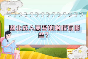 湖北成人高考的院校有哪些？