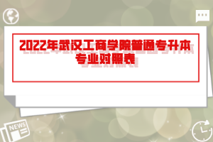 2022年武漢工商學(xué)院普通專升本專業(yè)對照表