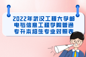 2022年武漢工程大學(xué)郵電與信息工程學(xué)院普通專(zhuān)升本招生專(zhuān)業(yè)對(duì)照表