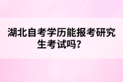 湖北自考學(xué)歷能報(bào)考研究生考試嗎？