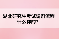 湖北研究生考試調(diào)劑流程什么樣的？