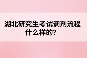 湖北研究生考試調(diào)劑流程什么樣的？