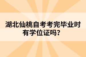 湖北仙桃自考考完畢業(yè)時有學(xué)位證嗎？