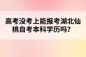 高考沒考上能報考湖北仙桃自考本科學歷嗎？