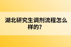 湖北研究生調(diào)劑流程怎么樣的？
