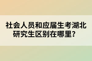 社會(huì)人員和應(yīng)屆生考湖北研究生區(qū)別在哪里？