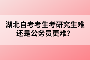 湖北自考考生考研究生難還是公務員更難？