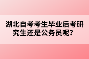 湖北自考考生畢業(yè)后考研究生還是公務(wù)員呢？