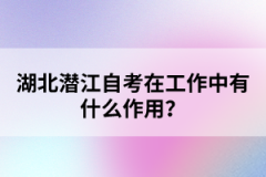 湖北潛江自考在工作中有什么作用？