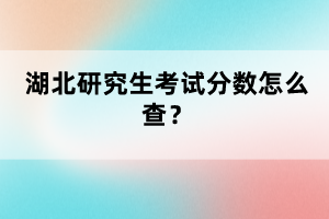 湖北研究生考試分?jǐn)?shù)怎么查？