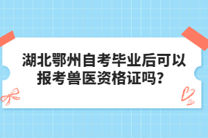 湖北鄂州自考畢業(yè)后可以報(bào)考獸醫(yī)資格證嗎？