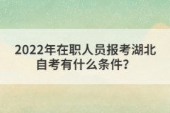 2022年在職人員報考湖北自考有什么條件？