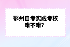 鄂州自考實踐考核難不難？