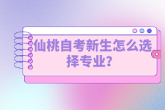 仙桃自考新生怎么選擇專業(yè)？