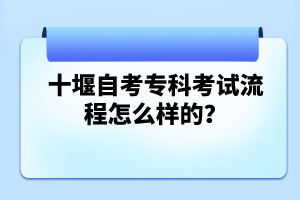 十堰自考?？瓶荚嚵鞒淘趺礃拥?？