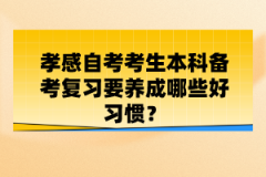 孝感自考考生本科備考復(fù)習(xí)要養(yǎng)成哪些好習(xí)慣？